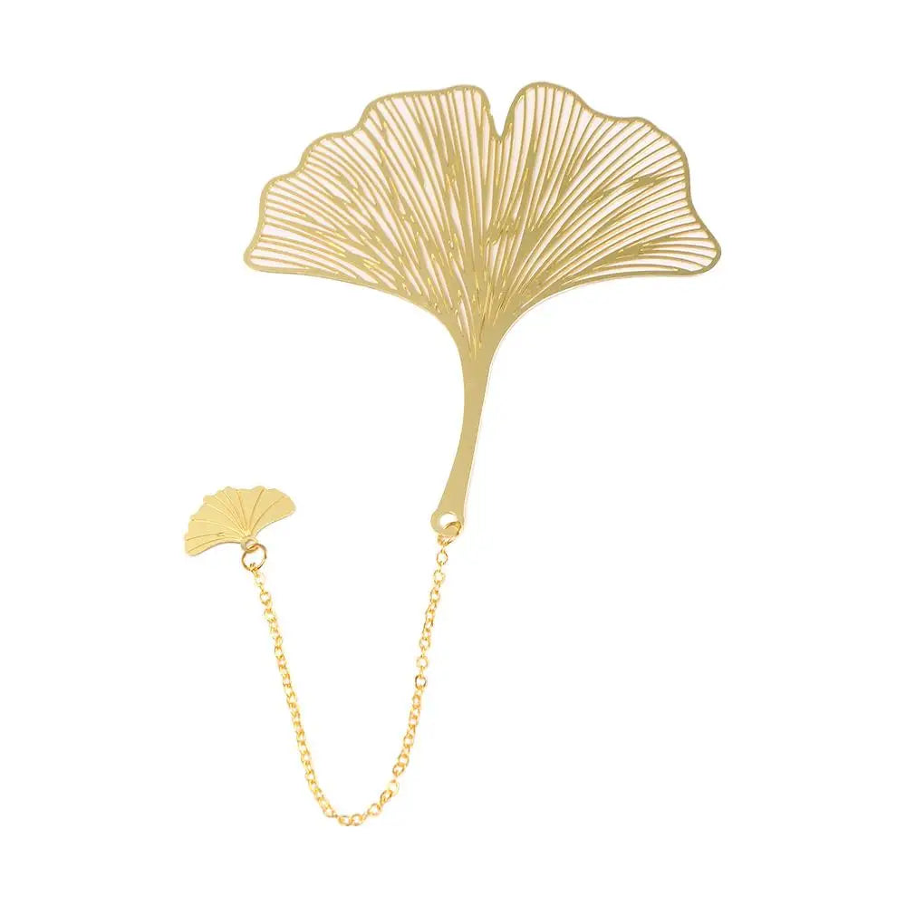 Leaf Vein Maple Leaf Retro Book Clip Chinese Style Page Clip Book Holder Metal Bookmark Bookmark Hollow Book Mark Leaf Bookmark Peaceful Pleasures Health and Wellness apricot chain