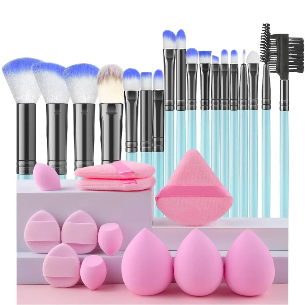 18-Piece Soft Professional Makeup Brush Set – Kabuki & Blending