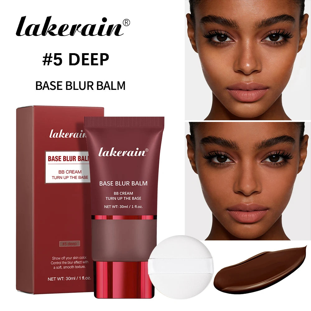 Foundation and Puff Makeup Base Waterproof Long Lasting Control Oil Matte Bronze Facial Liquid Foundation Cosmetics Makeup Peaceful Pleasures Health and Wellness 5 deep and puff