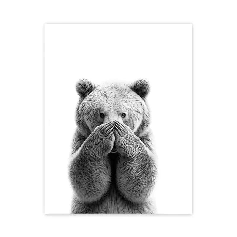 1pc frameless Canvas painting Cat Giraffe Dog Elephant Toilet Paper Bathtub Funny Bathroom Poster Print Canvas Painting Wall Peaceful Pleasures Health and Wellness I 40x60cm Unframed