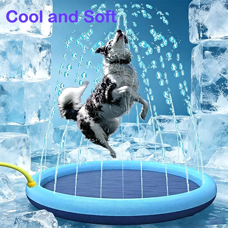 Dog & Cat Water Play Splash Pad – Dolphin Spray Mat Toy