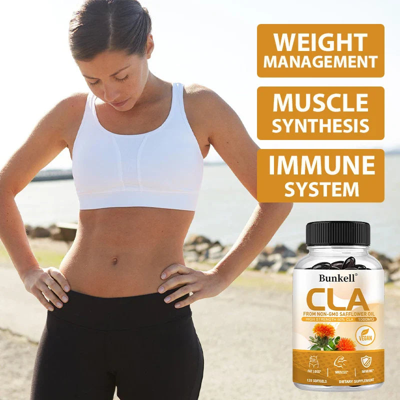 CLA 1000mg Supplement – 80% Active CLA from Safflower Oil