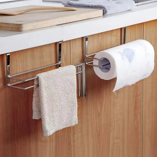 No-Drill Metal Toilet Paper Holder & Towel Hanger Rack Toilet Paper Holder Oasis Select