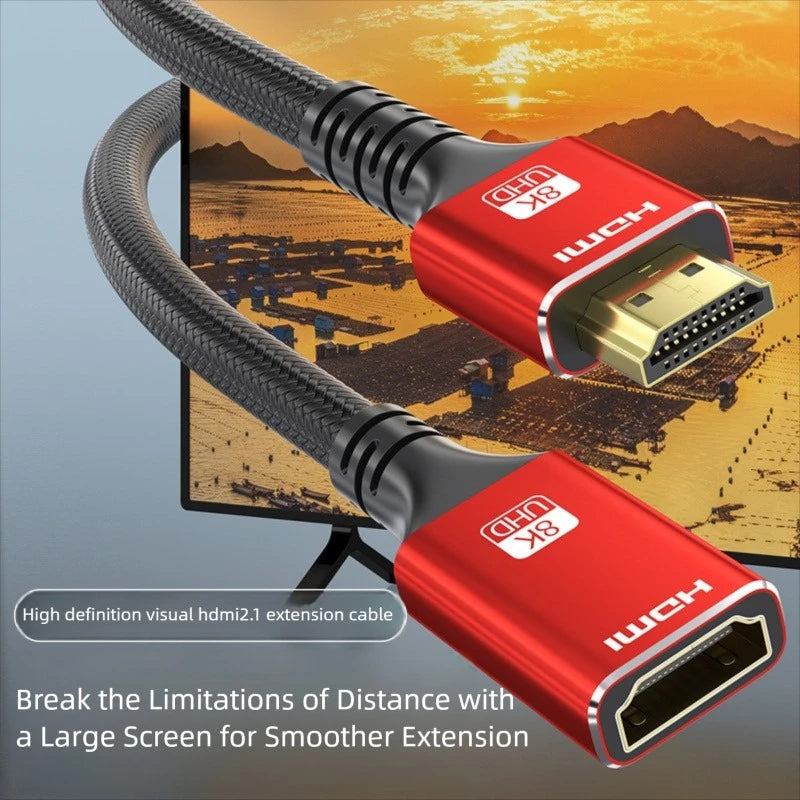 48Gbps HDMI-compatible Cable 8K 60Hz Male to Female HDR HDMI-compatible 2.1 Cable 4K 120Hz HDR 3D Effect Video Cable for PC Peaceful Pleasures Health and Wellness