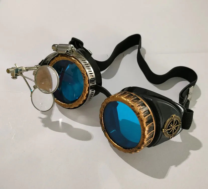 Steampunk Vintage Glasses Magnifying Glass Props Goggles Peaceful Pleasures Health and Wellness