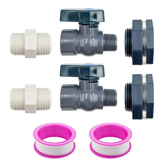1 Set, PVC Water Barrel Spigot Kit, Connector Drain Adapter With Inner Connection For Garden, Rain Barre, Garden Tool Supplies Peaceful Pleasures Health and Wellness