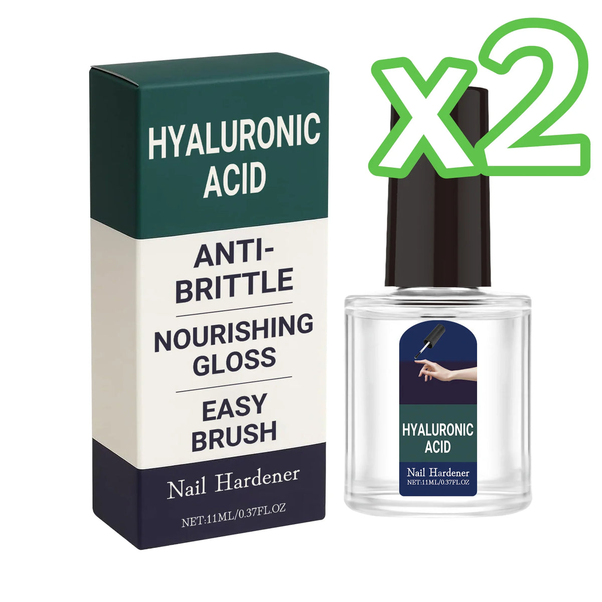 Plant-Based Nail Hardener Repair Nails Gloss Help Enhance Growth Nails Strengthener Protect Hand Foot Thin Nail Treatment Drops Peaceful Pleasures Health and Wellness 11ml Boxed x 2pcs