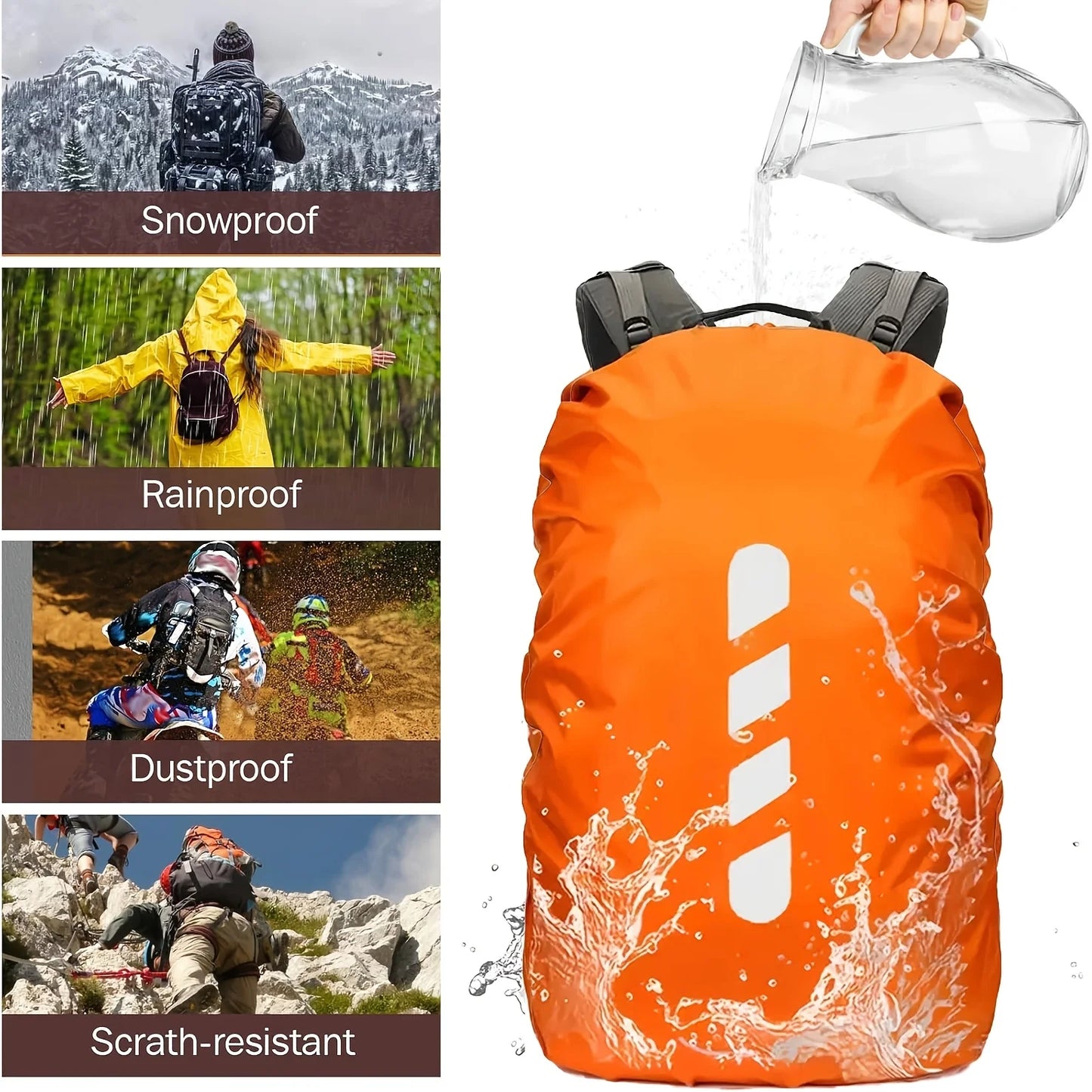 Universal 35 Liter Backpack Rain Cover Suitable Camping Travel