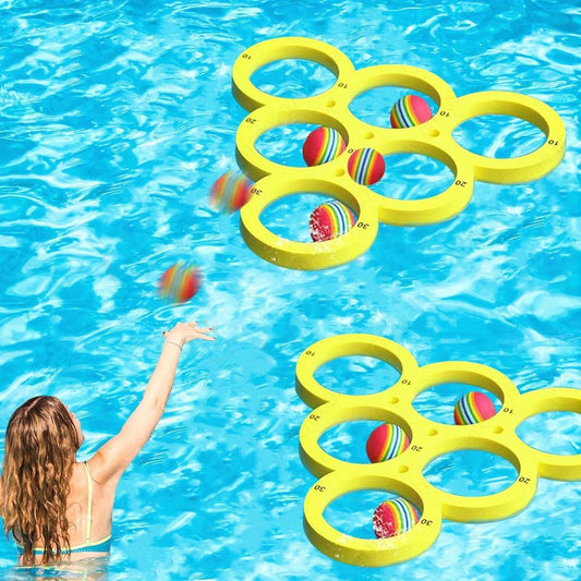 Swimming Pool Toss Game Set – Floating Board & 10 EVA Balls Pool Toss Game Set Oasis Select