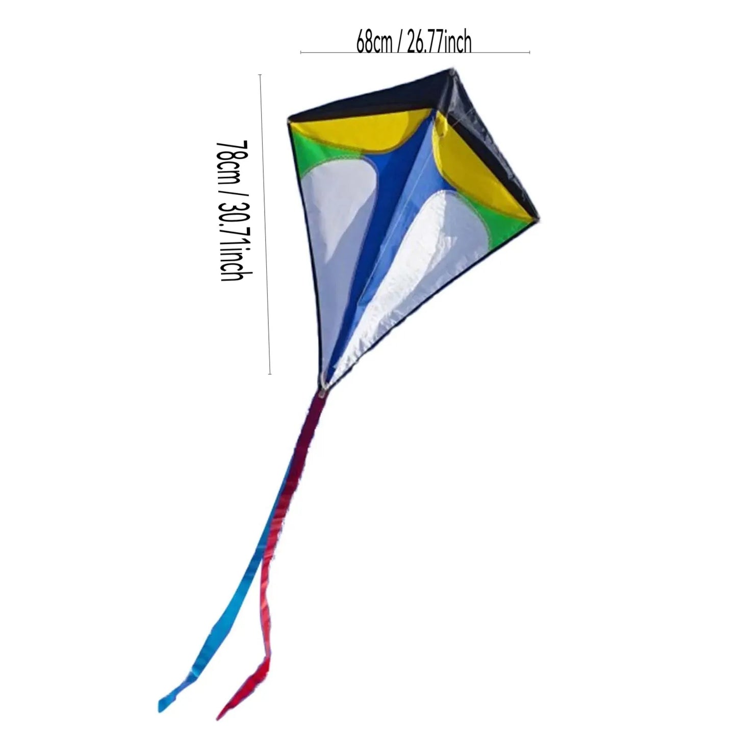 Diamond Kite with Long Tail – Easy-Fly Stunt Kite for Kids