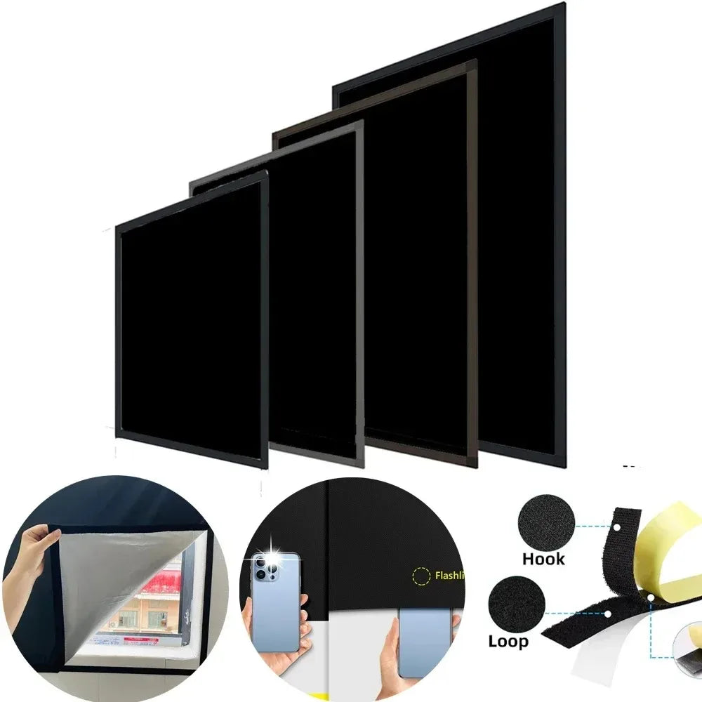 Portable Blackout Window Shades – Self-Adhesive, Waterproof