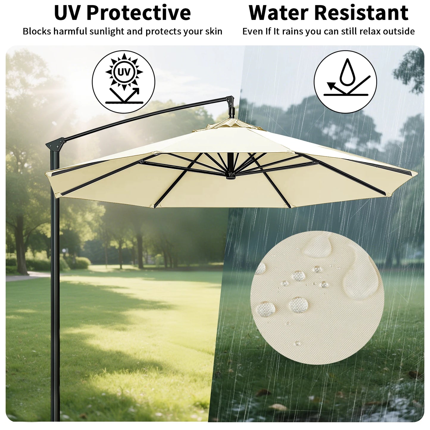 Replacement Parasol Canopy Universal Umbrella Replacement Cloth Garden Parasol Sunshade Cover for Garden Patio Yard Beach Pool Peaceful Pleasures Health and Wellness