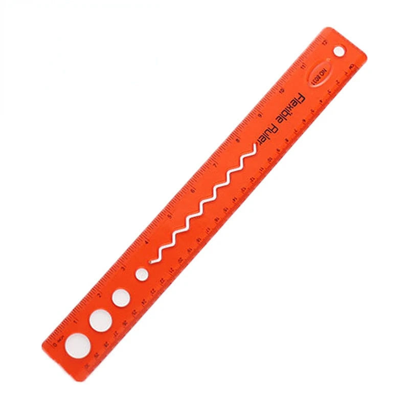 Flexible Multicolour Soft Ruler 30cm | Student Drawing Tool Flexible Ruler Peaceful Pleasures Health and Wellness Red