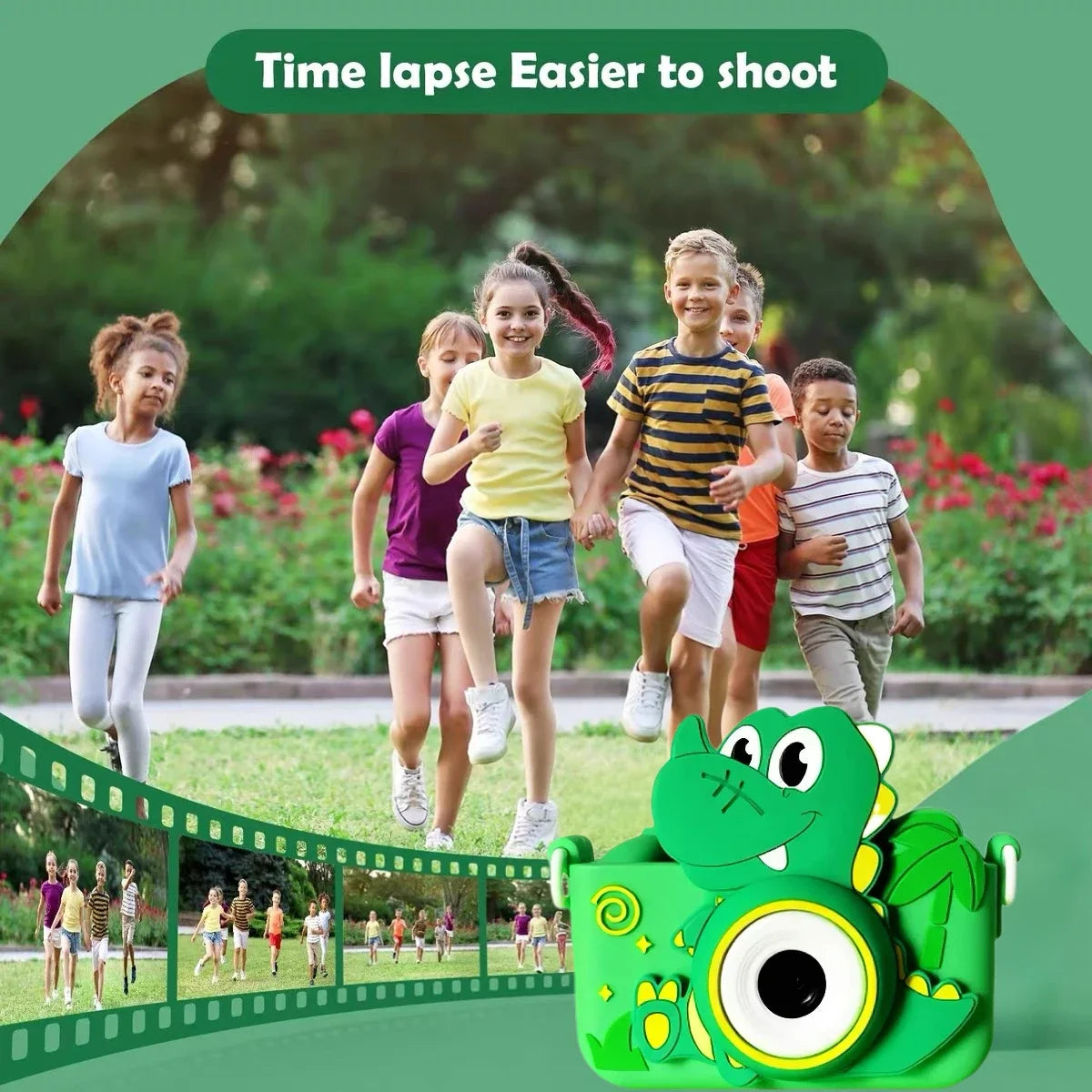 Kids Digital Camera Dual Lens Selfie Video Camera 1080P HD Children Toy Camera With 128GB Silicone Protective Boys Girls Gift Peaceful Pleasures Health and Wellness