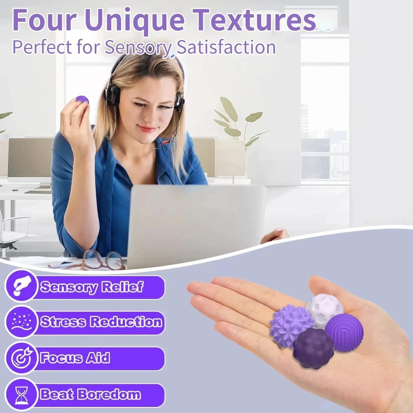 Magnetic Silicone Sensory Balls Worry Balls Autism Calming Fidgeting Toy Fidget Toy Kid Adults Anxiety Relief Stress Sensory Toy Peaceful Pleasures Health and Wellness