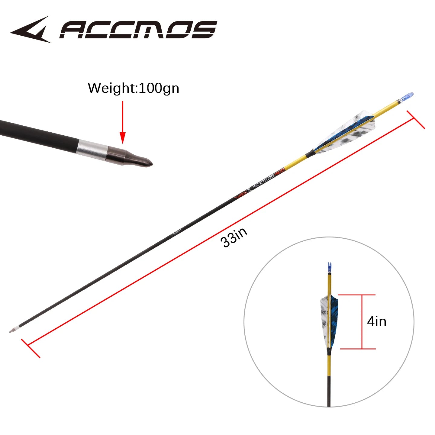 6 12 ID6 2 Pure Carbon Arrow Turkey Feather Bow Shooting Hunting