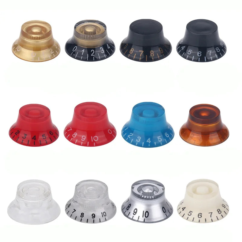 Hat Transparent Volume Tone Control Knob Electric Guitar Dia Hole