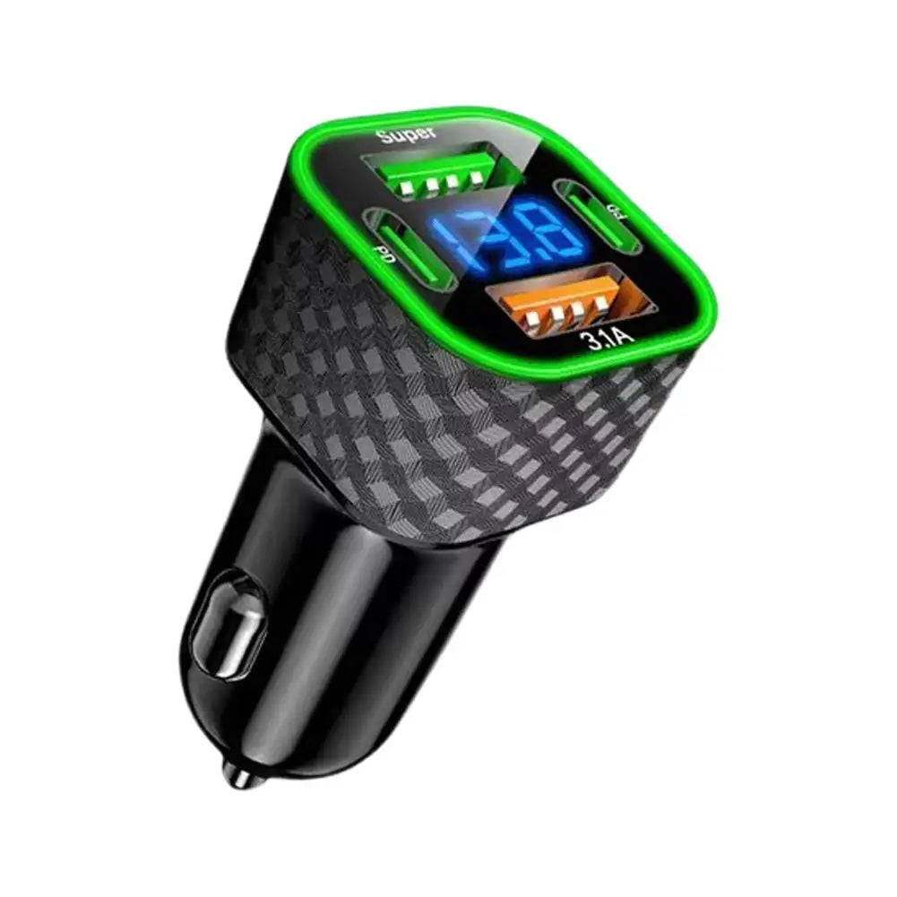 JMG-PD+QC3.0 380W USB C Car Phone Charger Dual PD USB Charger With Voltage Display Super Fast Charge Adapter Peaceful Pleasures Health and Wellness