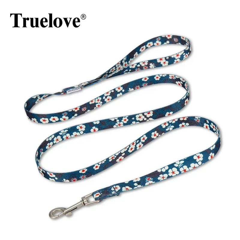 Truelove Floral Pet Leash Spring Design Small Boys Girls Dogs Cats Lihgtweight Rope Running Training Dog Leash Polyester TLL3113 Peaceful Pleasures Health and Wellness Saxony Blue one size China Mainland