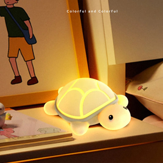 Bedside Milk Feeding Lamp Kindergarten Reward Small Toy USB Charging Turtle Lamp Cartoon Sleep Companion Silicone Night Light Peaceful Pleasures Health and Wellness USB Charging