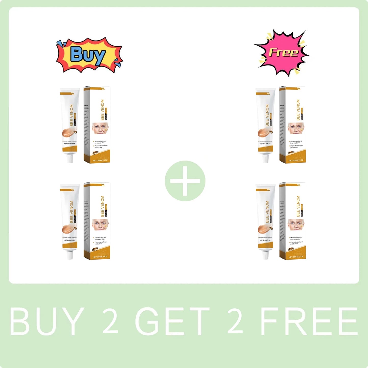Wrinkle Removal Cream Firming Facial Lifting Moisturizing Deep Hydration Smoothing Fine Lines Repair Skin Bee Venom Cream 20g Peaceful Pleasures Health and Wellness Buy 2 Get 2 Free