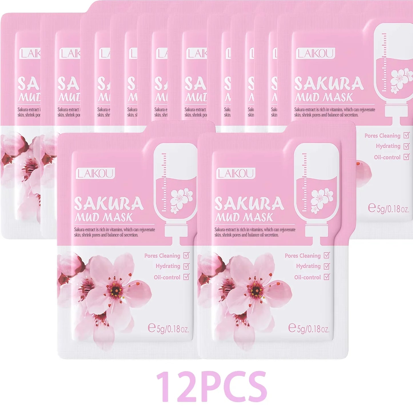 LAIKOU Sakura Clay Mud Mask – Hydrating & Oil Balancing