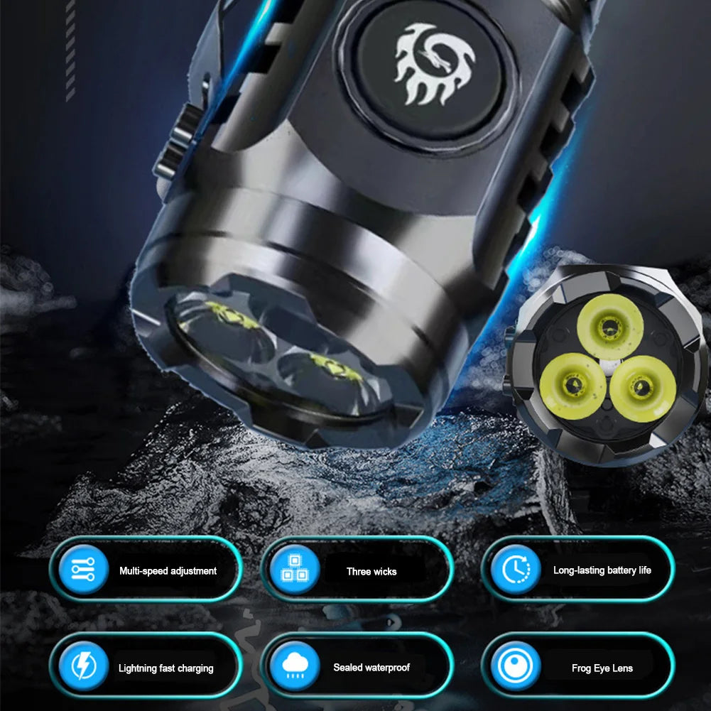 High Power LED Flashlight Torch 20W Ultra Powerful LED Flashlight 18350 Battery Portable Outdoor FlashLight for Hiking Exploring Peaceful Pleasures Health and Wellness