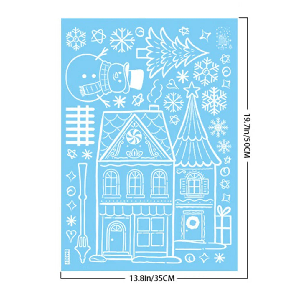 Snowman Christmas Window Clings & Removable Xmas Wall Decals