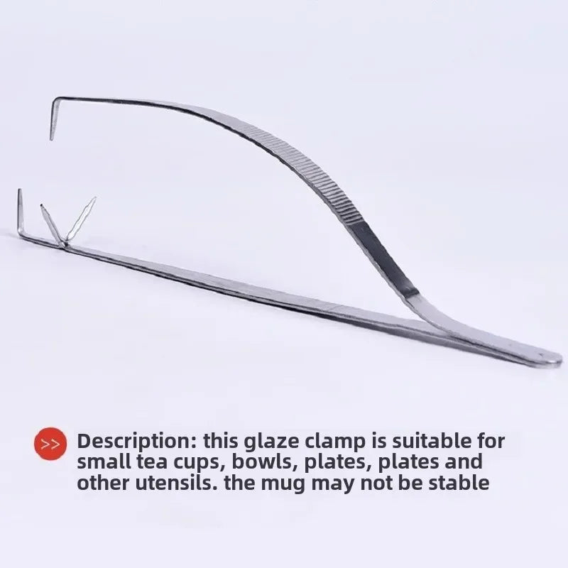 Pottery Glazing Tongs for Cup Stainless Steel Tweezers Glaze Clip Applicator Dip Blown Glaze Clip Cup and Saucer Peaceful Pleasures Health and Wellness