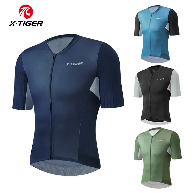 X-TIGER Men's Pro Cycling Jersey – Breathable Short Sleeve Road Bike