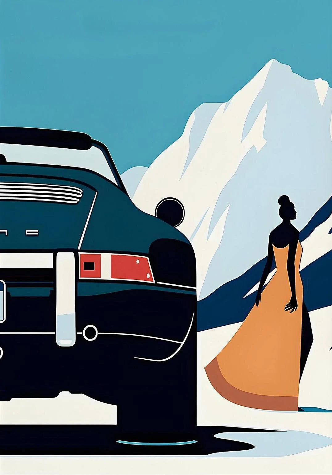 Painting Wall Art Painting Home Living Room Decor Classic 911 Alpine Drive Poster Vintage Alpine Tour Cartoon Print Canvas Peaceful Pleasures Health and Wellness 4 30X40cm Unframed