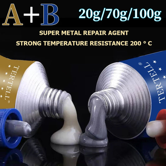 AB Type Casting Repair Glue High Temperature Resistant Liquid Metal Welding Filler Metal Repair Glue Caulking Agent Extra Strong Peaceful Pleasures Health and Wellness