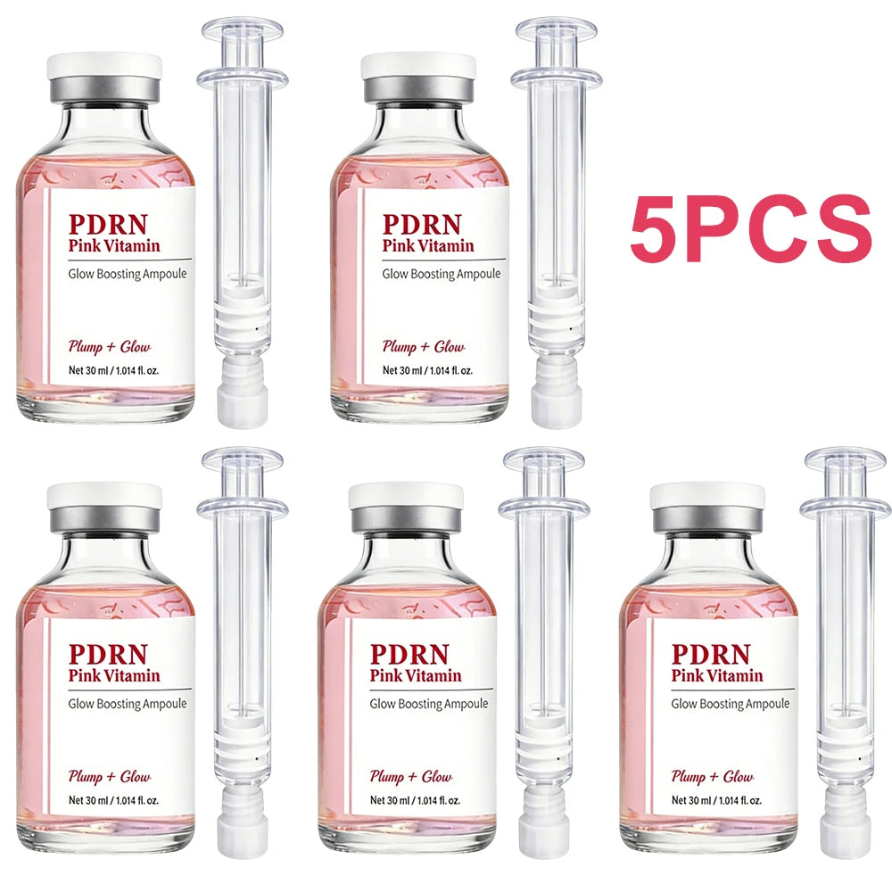 Glow Intensive PDRN Ampoule, Copper Peptides & Vitamin B12 Serum for Face with Collagen & Multi Peptides & 10 Hyaluronic Acids Peaceful Pleasures Health and Wellness 5PCS