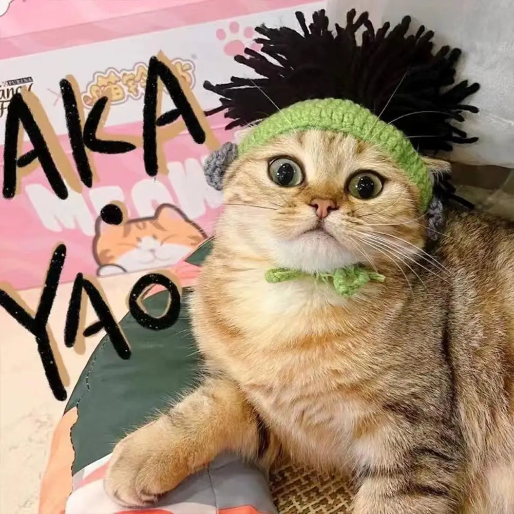 Funny Pet Hat Sphynx Devon Rex Cat Dog Headwear Punk Reggae Rock Style Cosplay Costume Decoration Accessory Peaceful Pleasures Health and Wellness