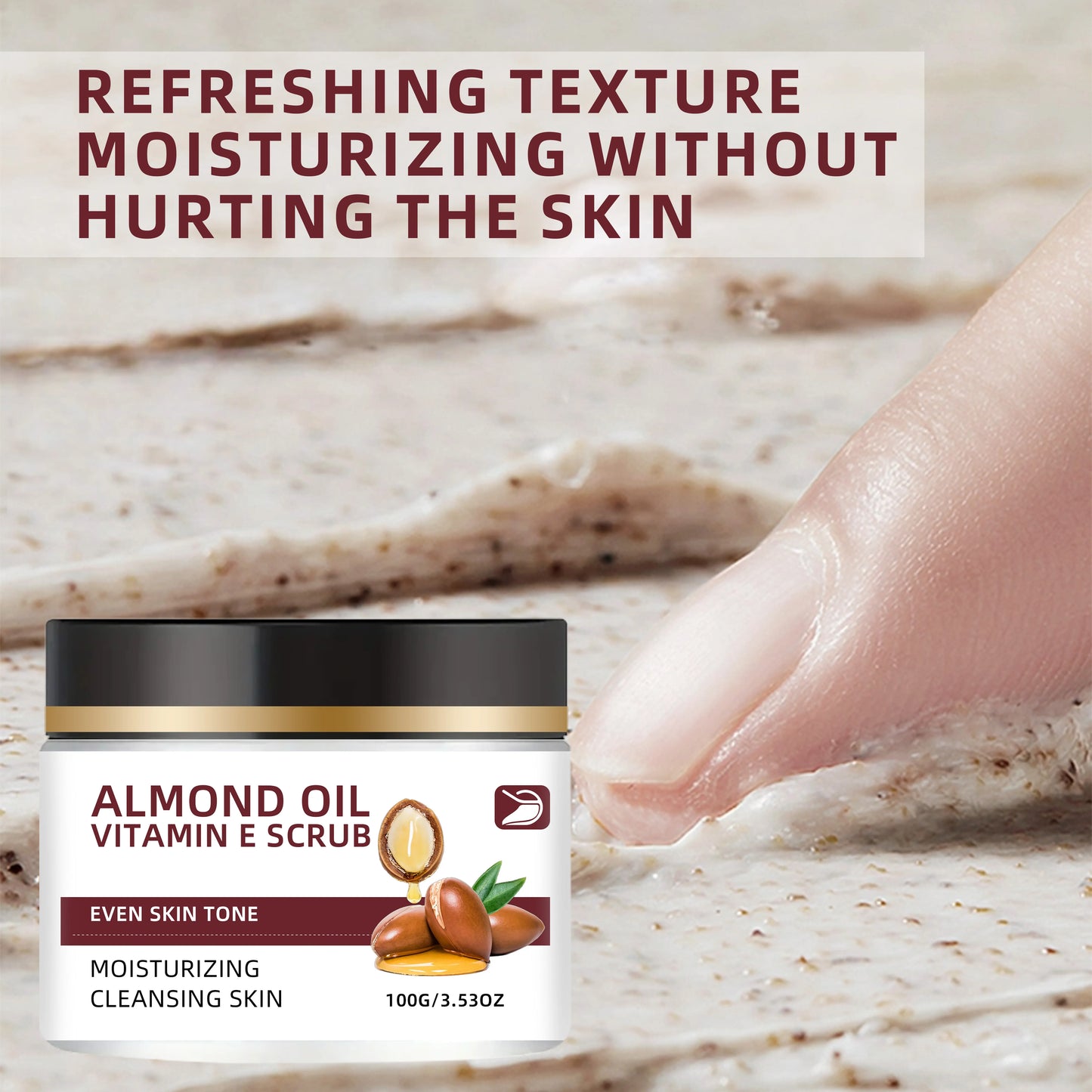 Ottilavie ALMOND OIL VITAMIN E SCRUB – Exfoliating Body Scrub for Smooth & Nourished Skin – For Dry, Dull Skin – Daily Maintenan Peaceful Pleasures Health and Wellness