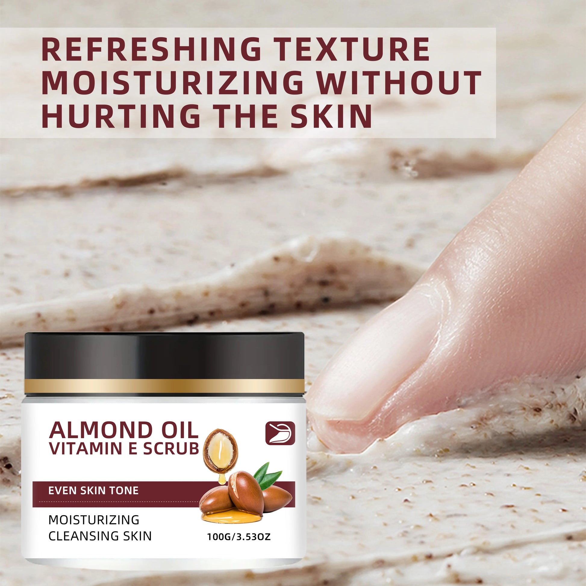 Ottilavie ALMOND OIL VITAMIN E SCRUB – Exfoliating Body Scrub for Smooth & Nourished Skin – For Dry, Dull Skin – Daily Maintenan Peaceful Pleasures Health and Wellness