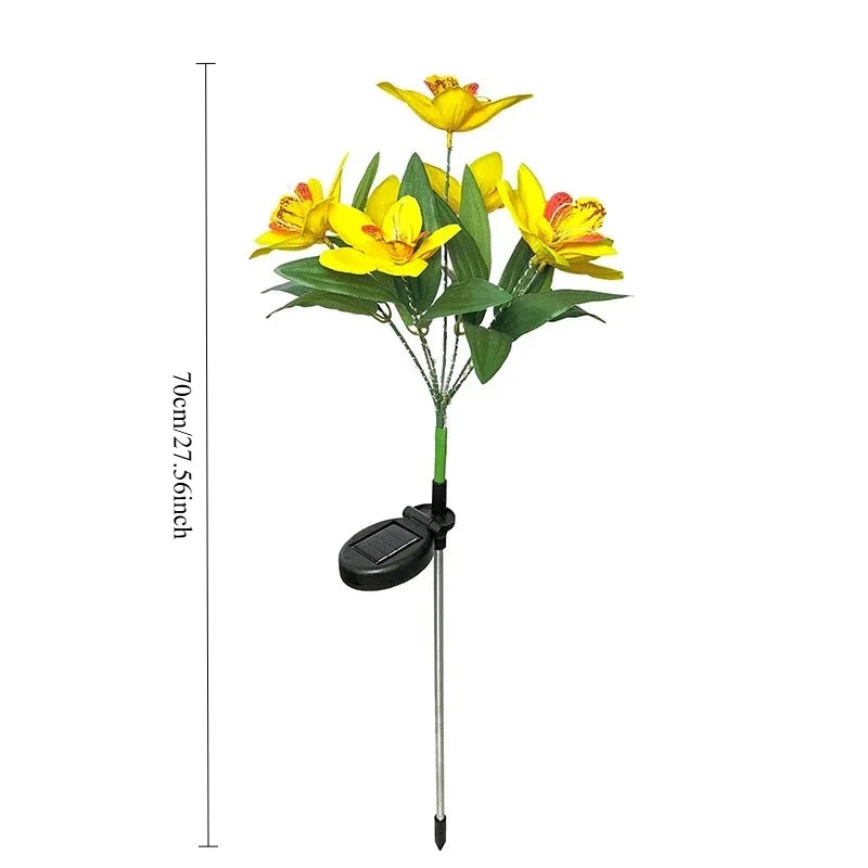 Solar Orchid LED Garden Stake Light | Waterproof Lawn Flower Lamp