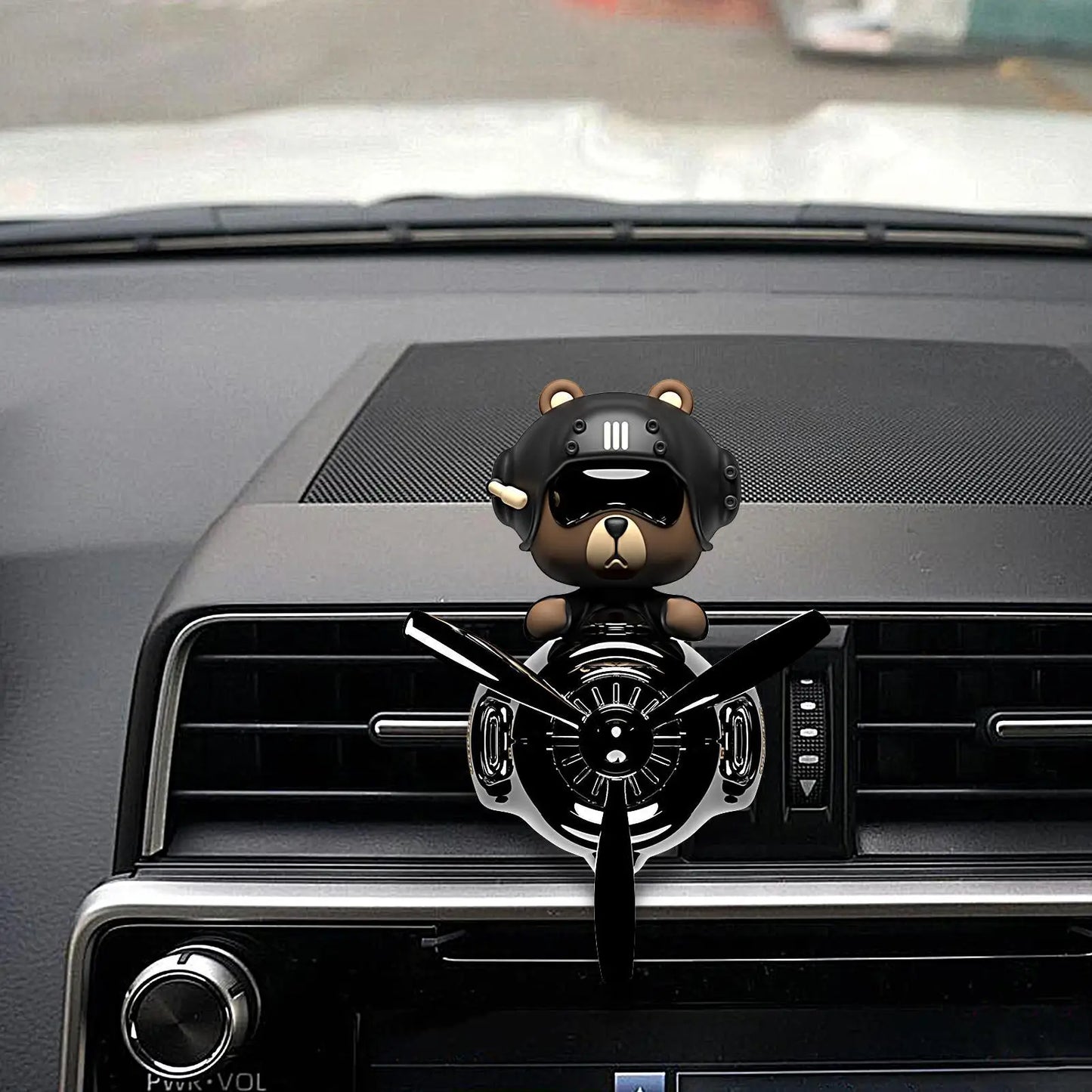 Rotating Pilot Bear Car Air Freshener Vent Clip Diffuser