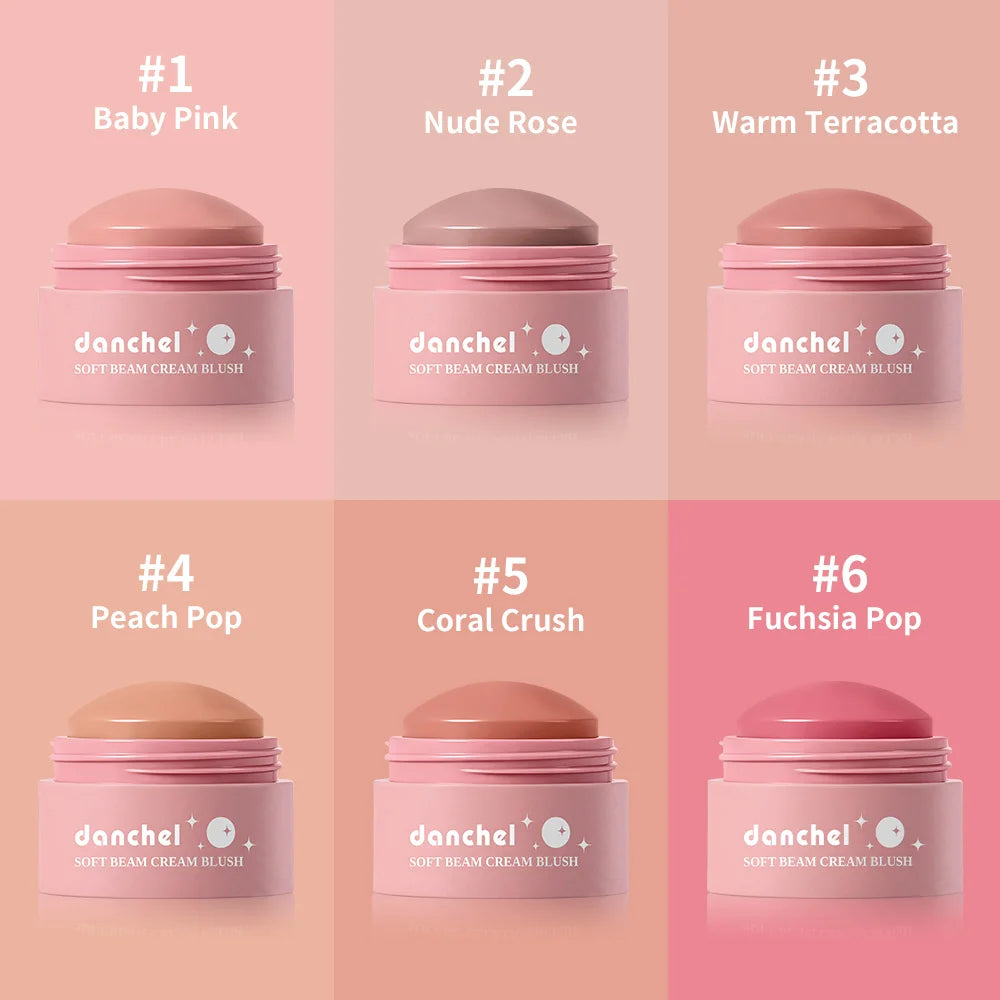 ibcccndc 6-Color Waterproof Cream Blush – Long-Lasting & Natural