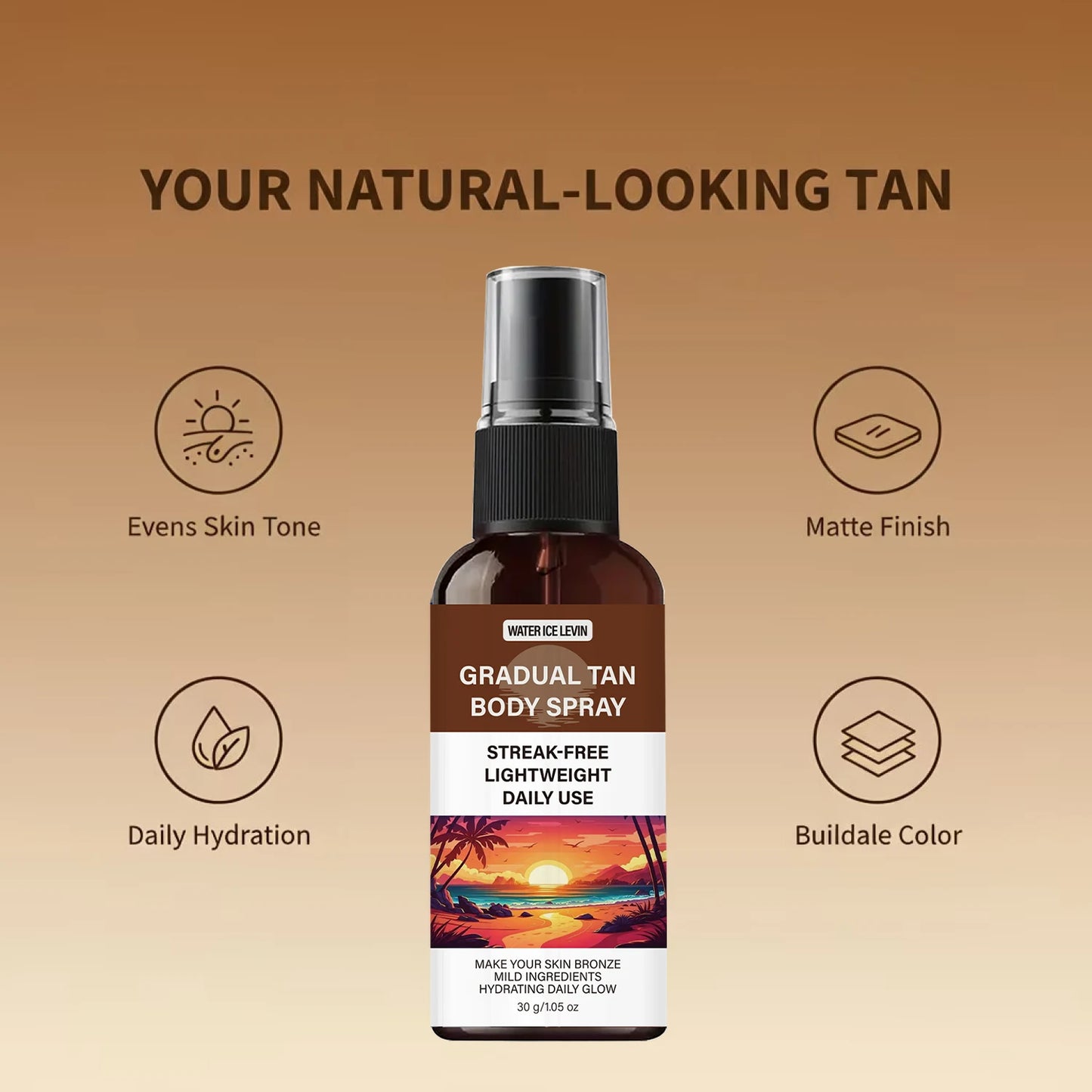 Gradual Self-Tanner Spray – Streak-Free Hydrating Bronze Glow