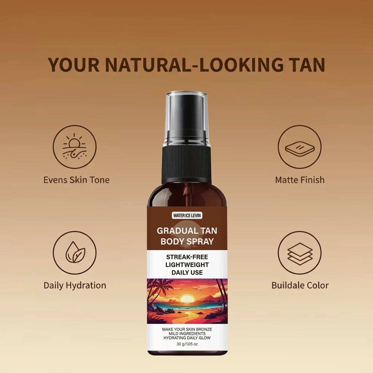 Gradual Tanner Spray – Streak-Free Hydrating Bronze Glow