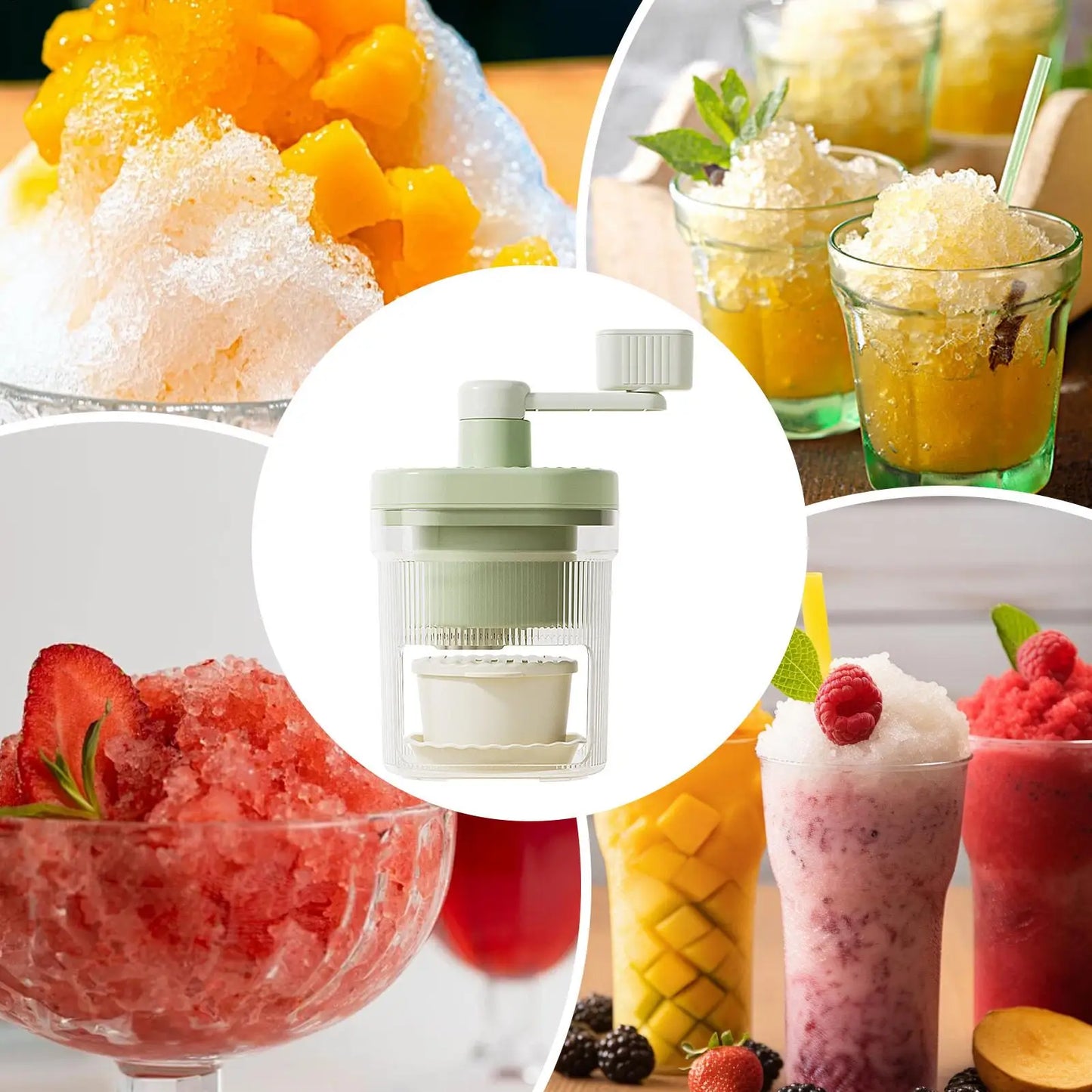 Manual Shaved Ice Machine & Snow Cone Maker | Portable Crusher