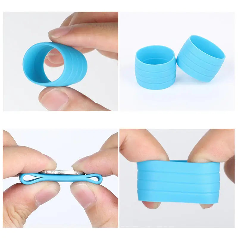 1 Pair Cycling Handlebar Tape Fixing Sleeve Ring Anti-skip Waterproof Plugs Protective Cover Bike Rubber Road Silicone Hand Peaceful Pleasures Health and Wellness