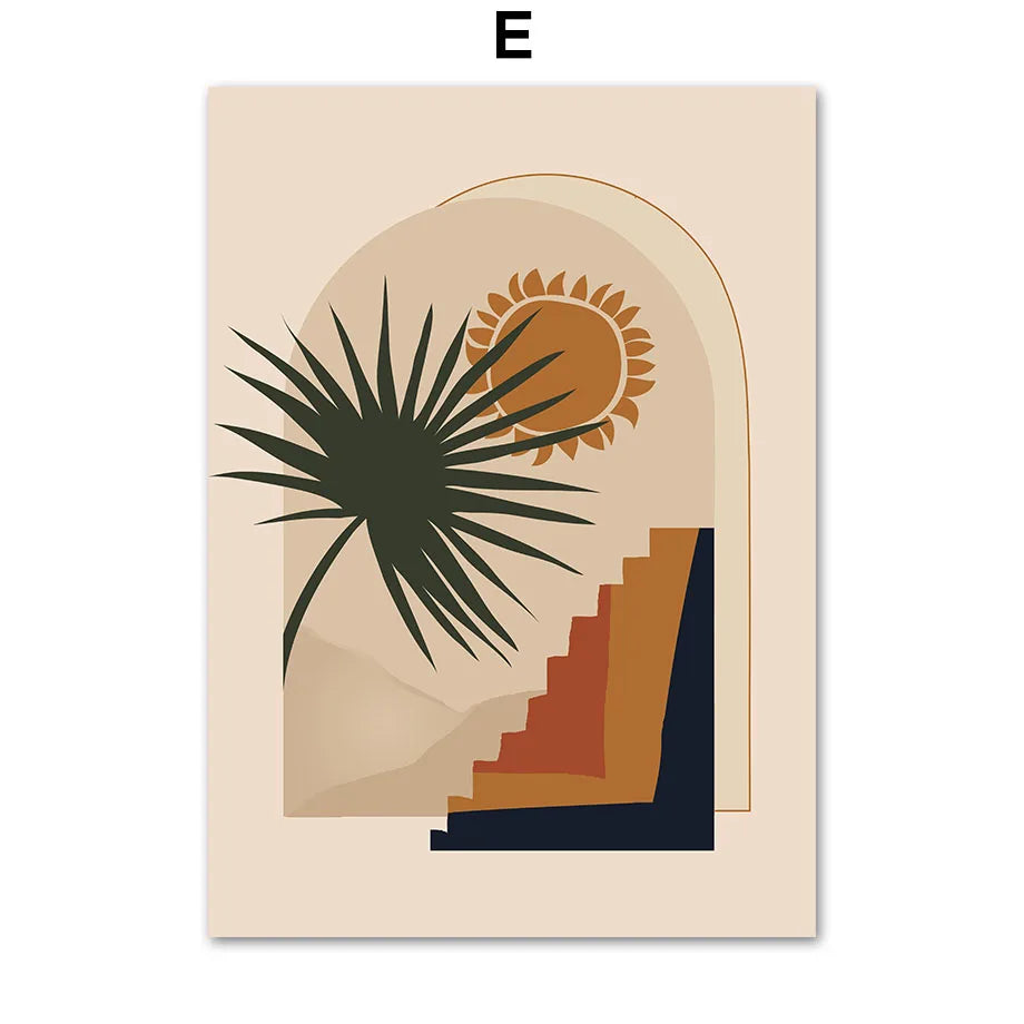 Boho Geometry Giraffe Lion Leopard Plant Leaf Wall Art Canvas Painting Nordic Posters And Prints Pictures For Living Room Dec Peaceful Pleasures Health and Wellness E 20x30cm Unframed