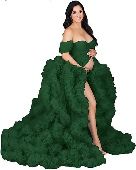 Pretty Fluffy Tulle Maternity Dresses vestidos para embarazadas Photographie de vêtements de maternité baby shower Peaceful Pleasures Health and Wellness 18 US 20 China Mainland