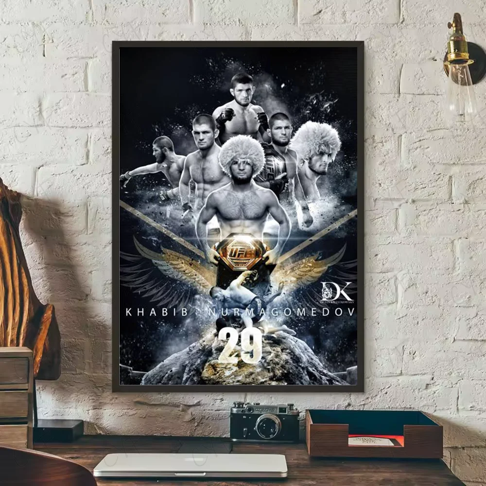 Khabib Nurmagomedov UFC Poster – HD Waterproof PVC Wall Art Sports Wall Poster Peaceful Pleasures Health and Wellness z8 50X70cmNoframe