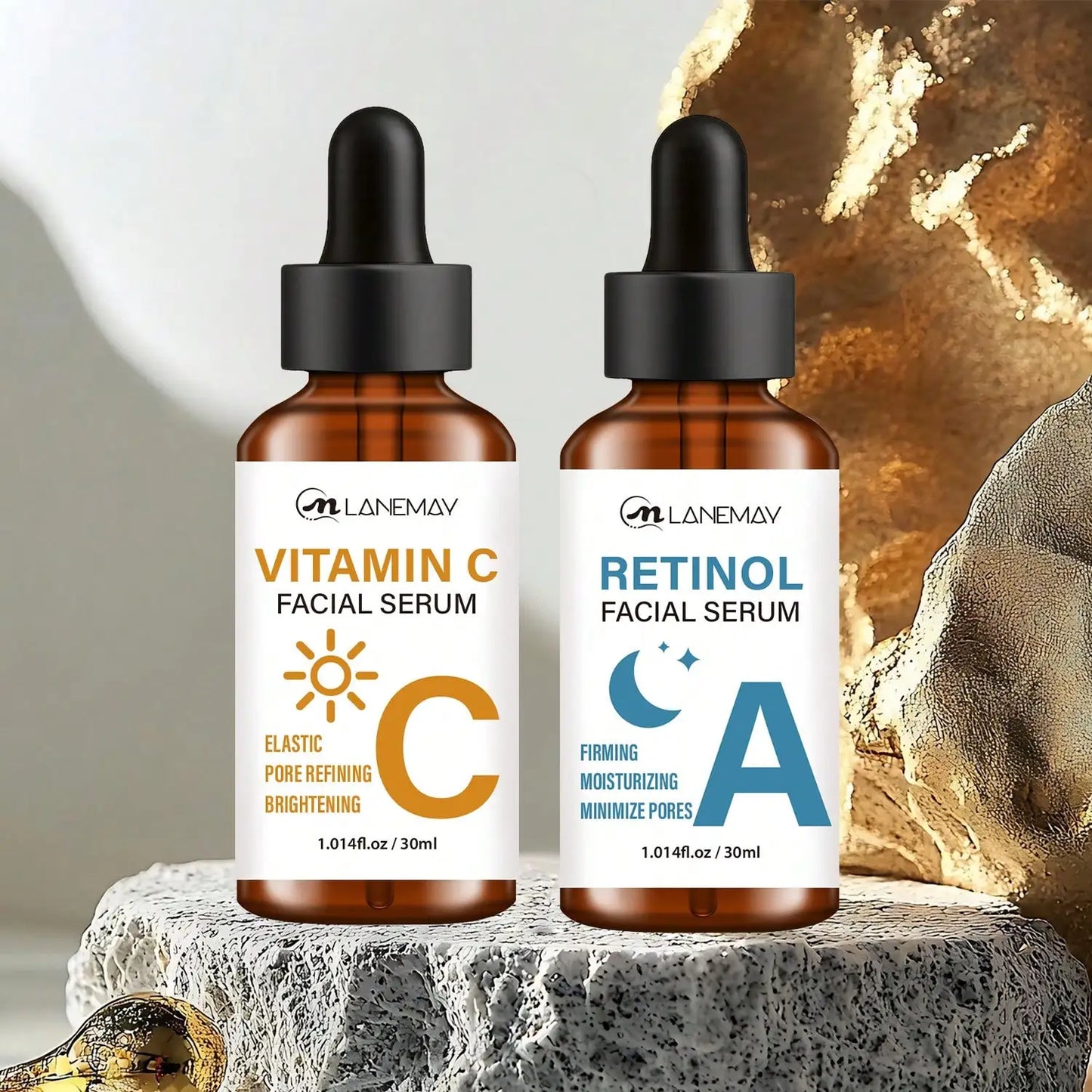 Vitamin C & Retinol Serum Pack – Anti-Aging Face Serum Duo