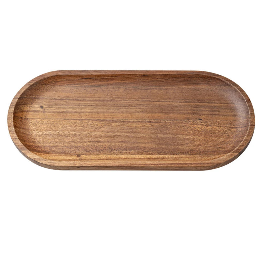 Wooden Serving Tray Rectangular Coordinating Drink Dessert Plating