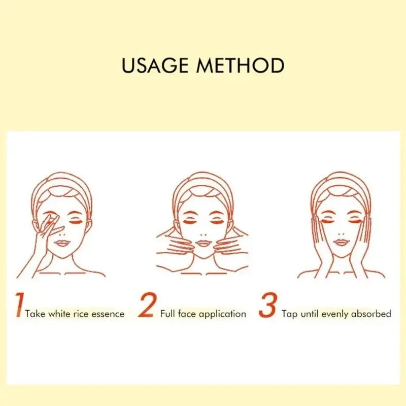 White Rice Face Serum Shrink Pores Moisturizing Elastic Skin Cream Smooth Wrinkles Younger for Glowing Skin Firm Care Essence Peaceful Pleasures Health and Wellness