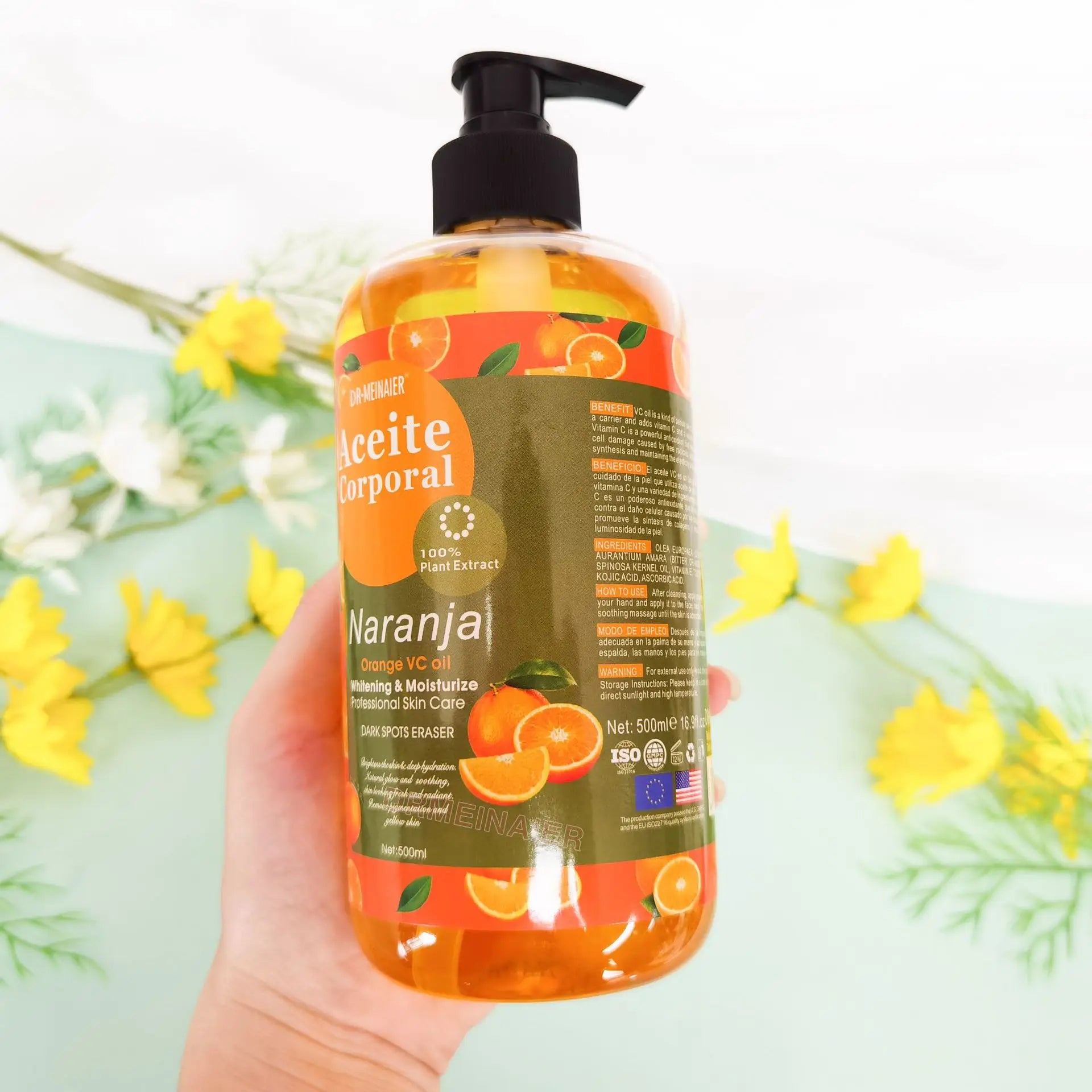 500/118ml Aceite Corporal Whitening Moisturize Professional Skin Care Dark Spots Eraser Repair Facial Body SPA Massage VC Oil Peaceful Pleasures Health and Wellness